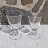 Set of 6 conical glasses with glass ball feet
