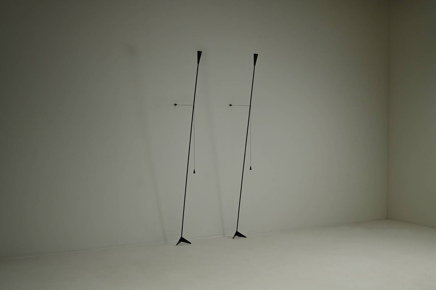 Set of 2 floor/ wall lamps by Bjart Veenendaal, 1980s The Netherlands.