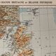 Old map of Great Britain and Ireland (physical) from 1945