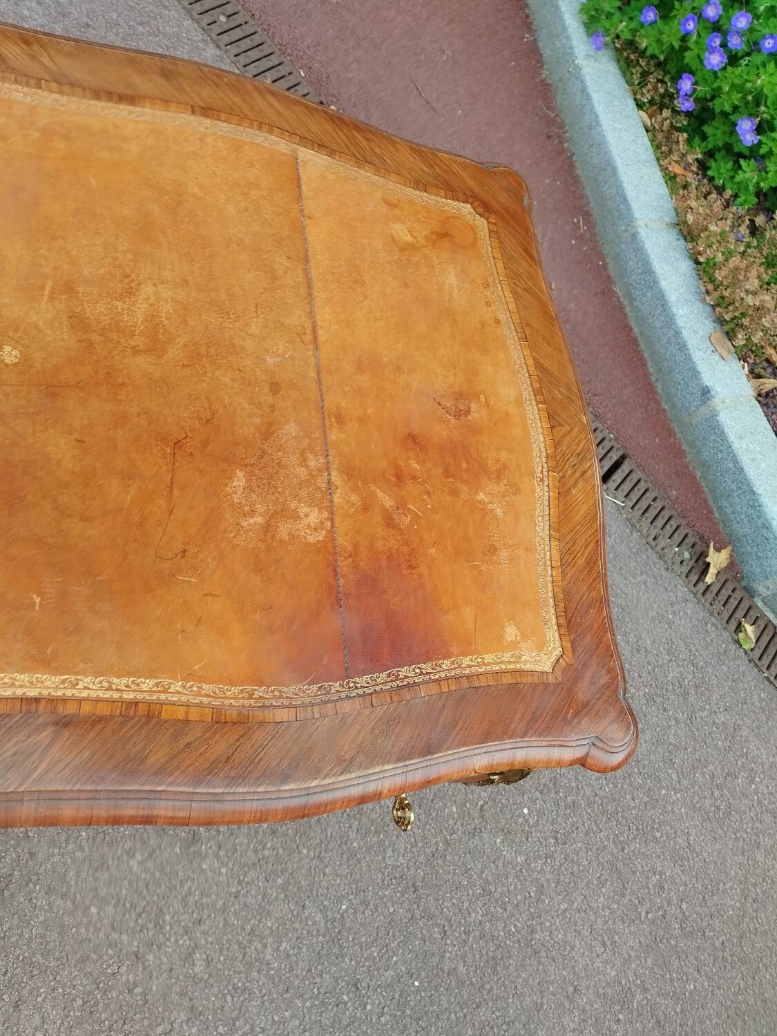 antique Louis XV style marquetry desk