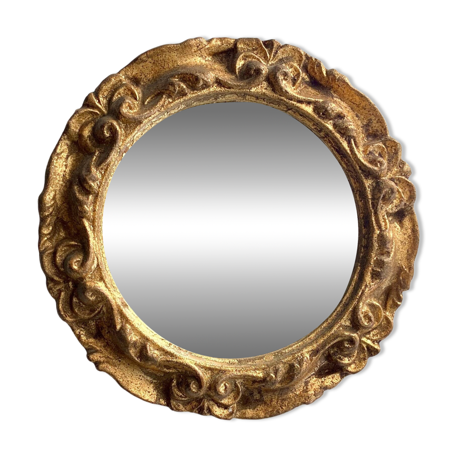 Mini wooden mirror, 17 cm