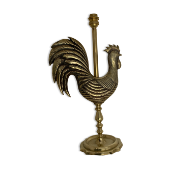 Pied de lampe zoomorphe coq en bronze