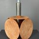 Midcentury XL ( 82 cm ) imposing terracotta suede table lamp. 1970s
