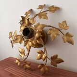 Wall light flower leaves in gold metal