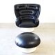 Joe Colombo Elda Chair + Ottoman in Black Leather and White Fiberglass Shell
