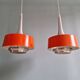 Paire de suspensions scandinaves en aluminium brossé, Philips, années 60