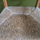 Straw and wood armchair