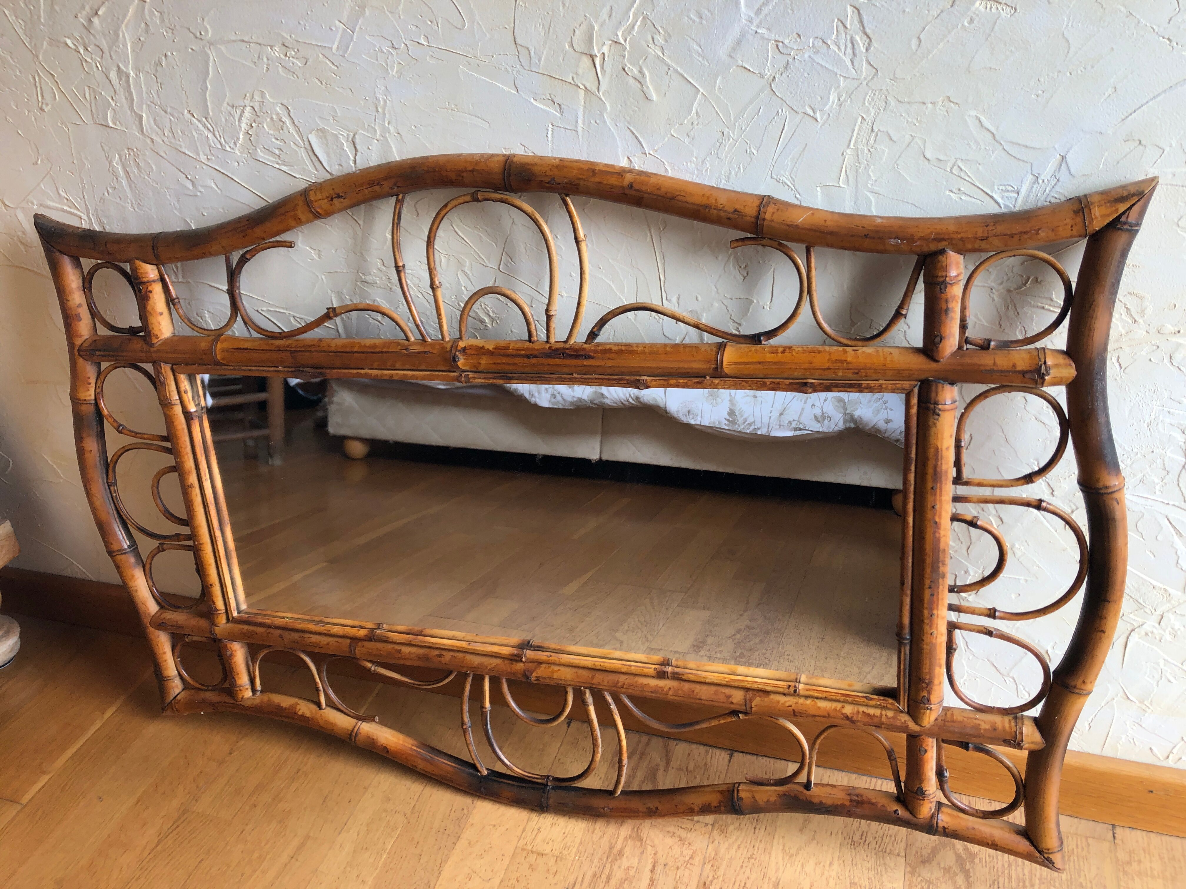 100 x 65 cm Bamboo mirror