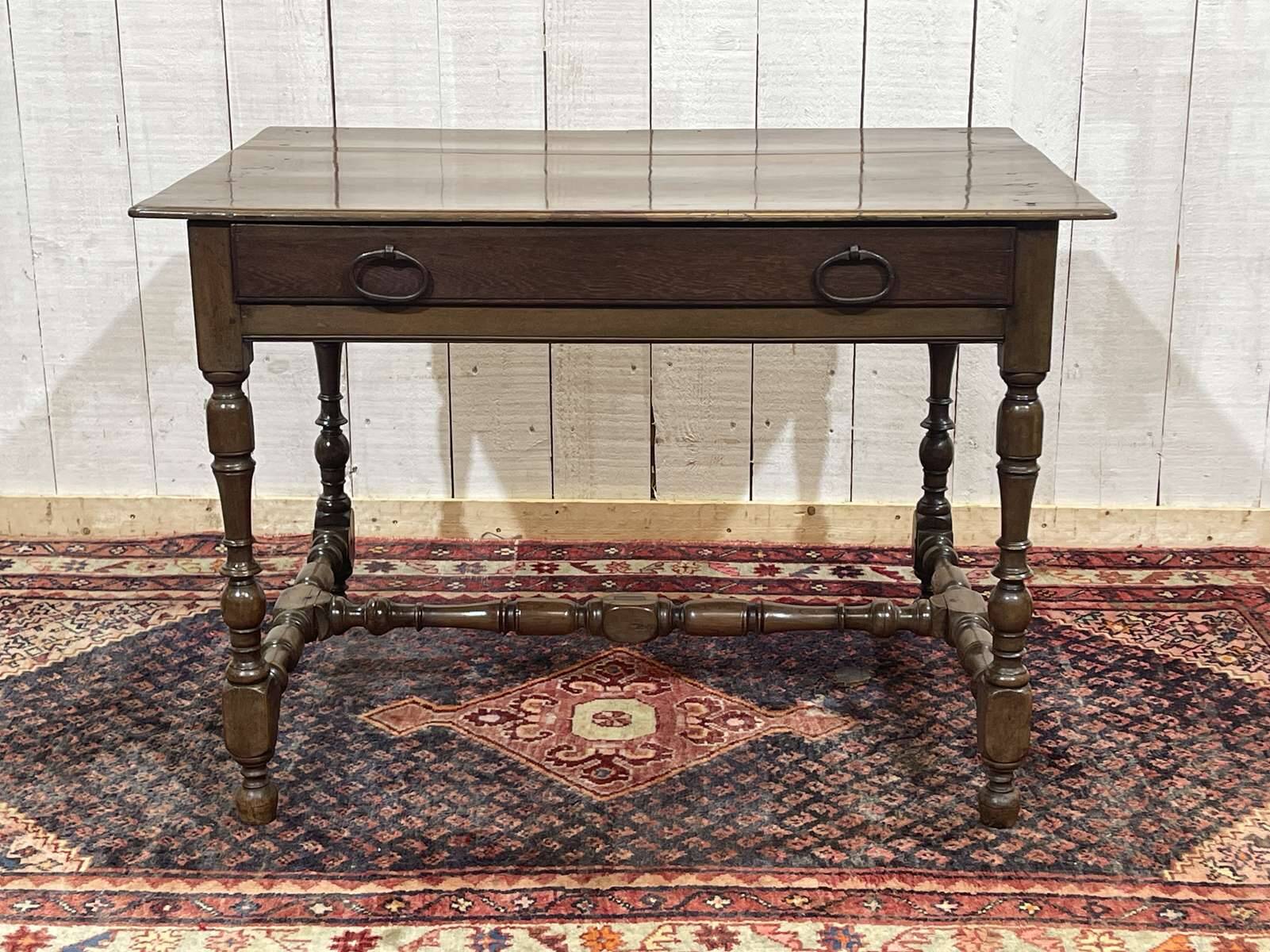 19th-century desk in walnut and oak