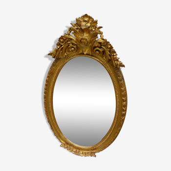 Miroir ovale de style Louis XV époque XXème 70 x 120 cm