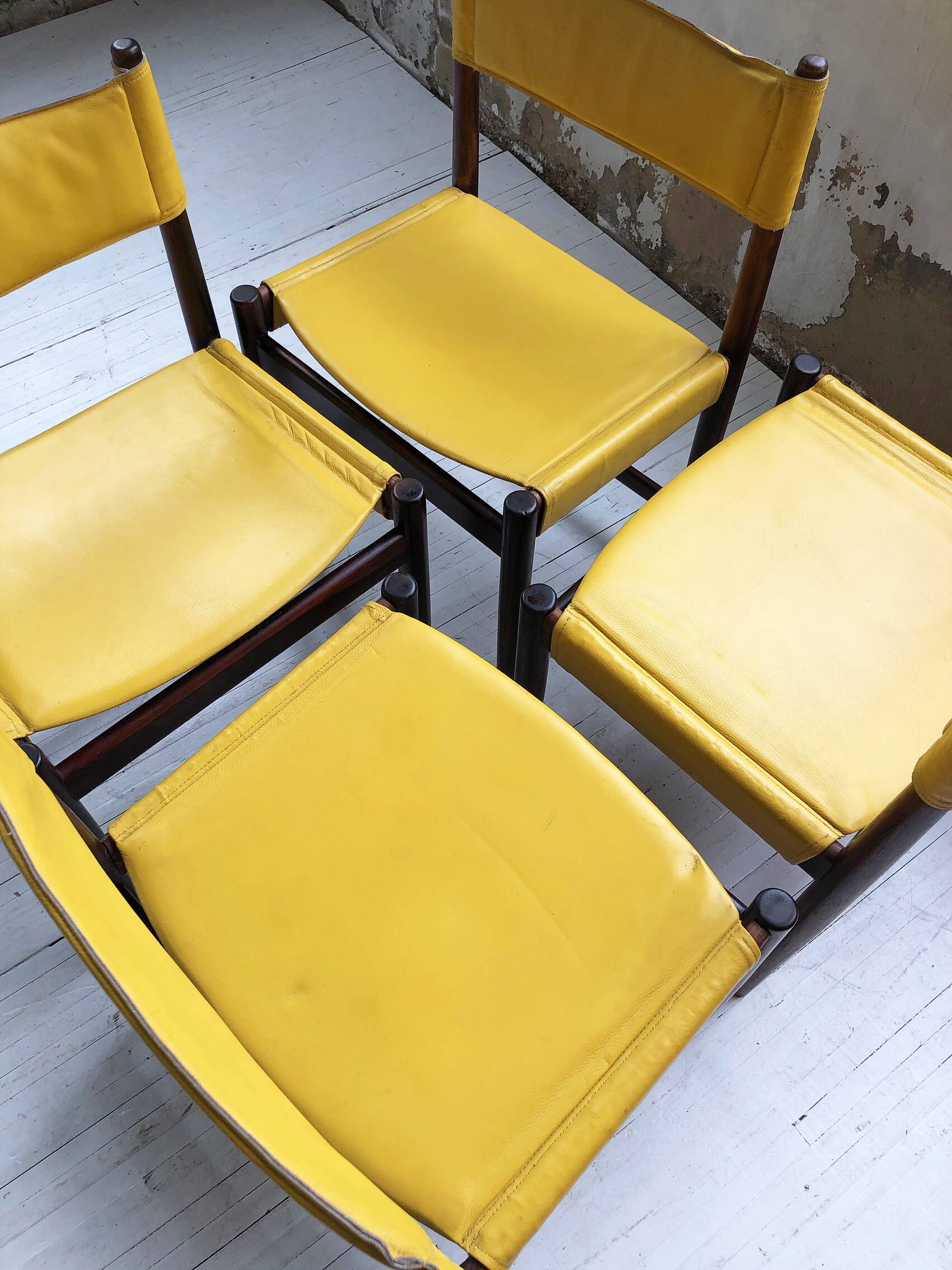 Rosewood leather chairs by Arne Vodder for Sibast