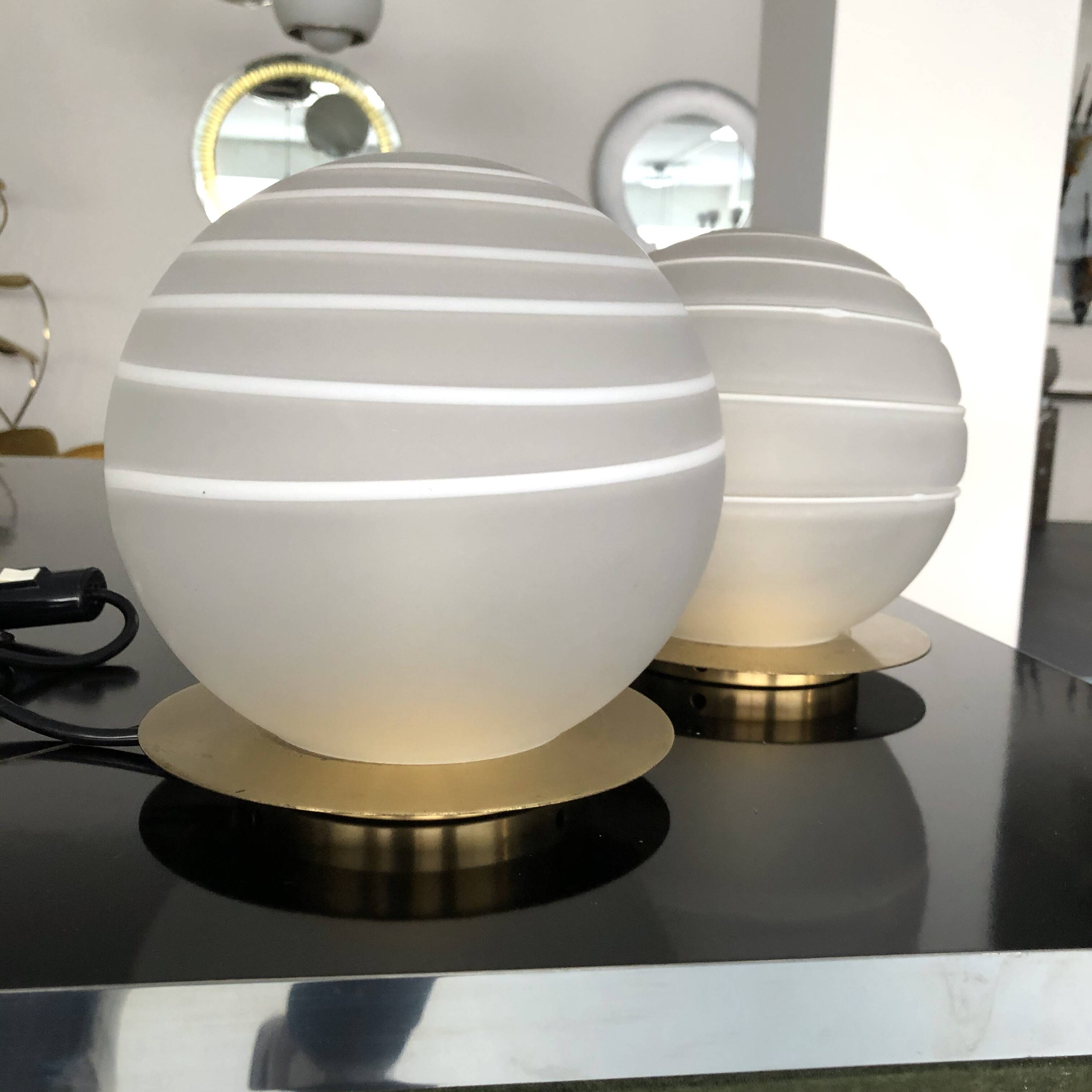 Brass and Murano Glass Table Lamp, Angelo Brotto for Esperia 1970