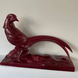 Faisan Art déco de Lemanceau fait par Saint Clément. Céramique vintage Charles Lemanceau.