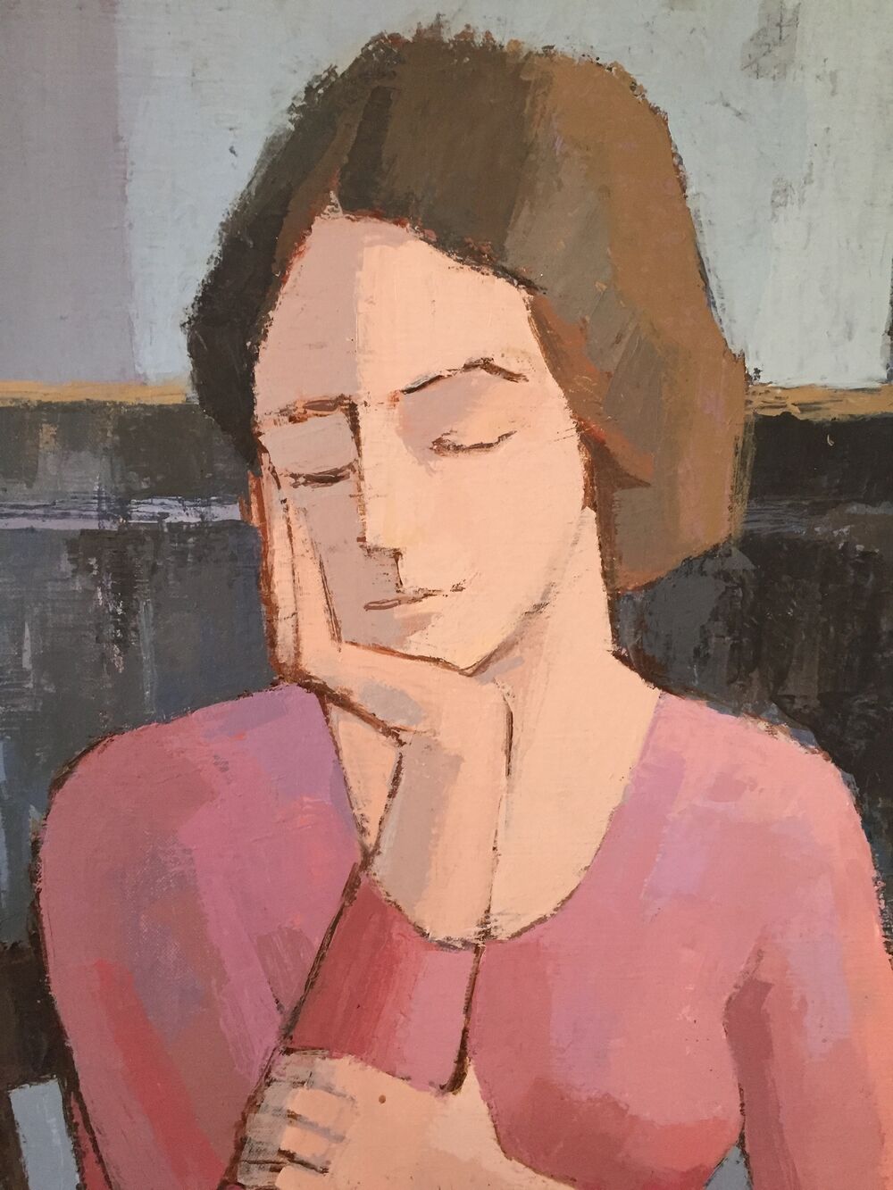 Contemporary canvas young woman signs ludovic