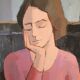 Contemporary canvas young woman signs ludovic