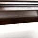Solid pine work table, grooved top, satin brown finish, year