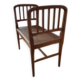 Piano bench end of empire style cane bed