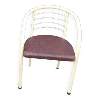 Chaise métal et skaï, 1950-60