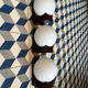 Set of 3 Amilux space age wall lights.