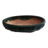 Pot à Bonzaï en grès émaillé vert