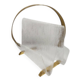 Revistero de metacrilato y latón. España, 1980s.