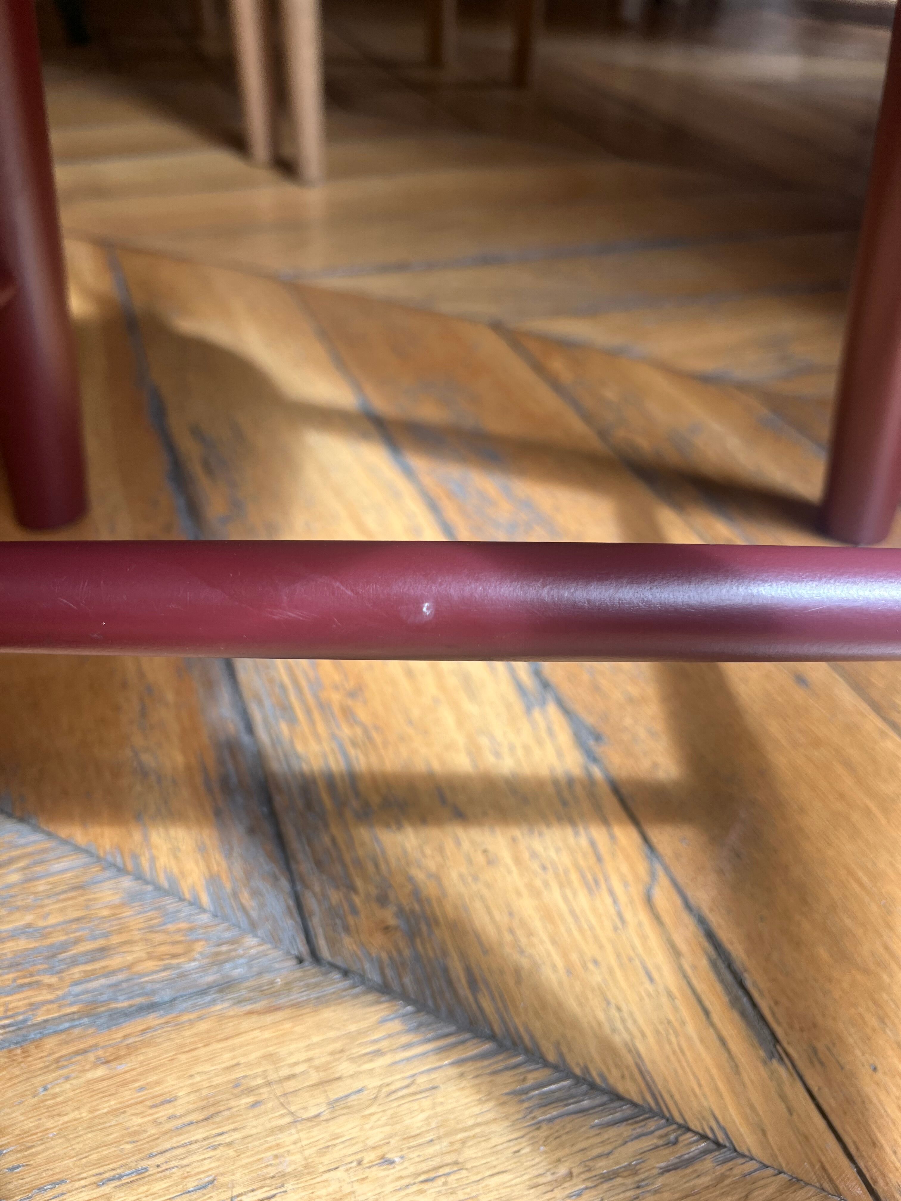 Wooden chair, FDB Mobler J46 burgundy