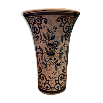 Hand-painted earthenware vase