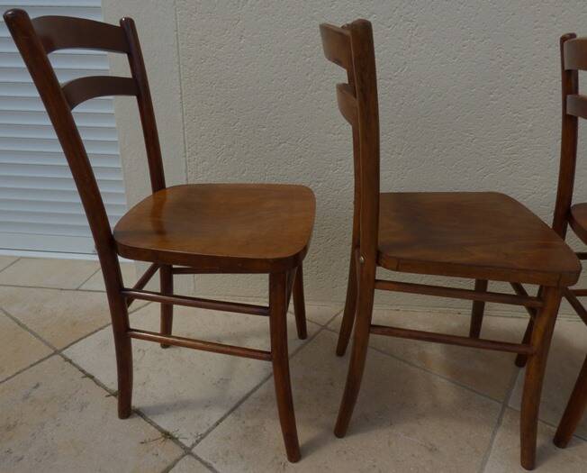 4 Lutherrma brand bistro chairs in their patinas – Very good condition