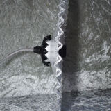 Scalloped white glass hanging