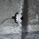 Scalloped white glass hanging