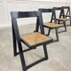 4 chaises vintage pliantes en bois et cannage