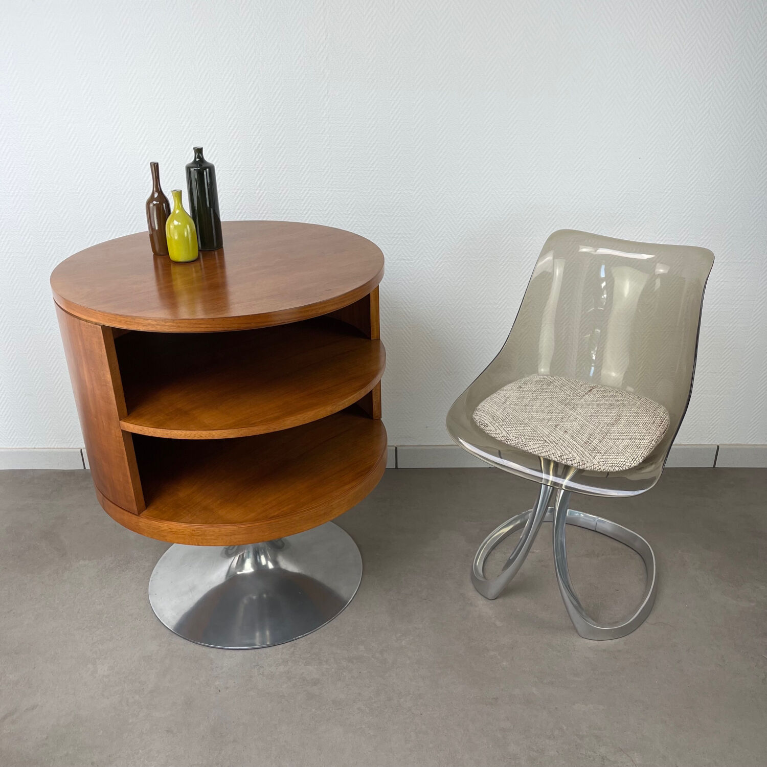 Arkana Maurice Burke, swivel side table with tulip base.