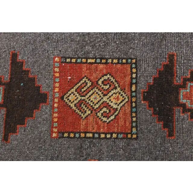 Vintage Turkish Hand-Knotted Wool Cotton Red Runner Rug 81x340