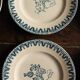6 mismatched flat plates Terre de fer bleu Alésia Marcel Longchamp