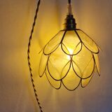Mother-of-pearl flower in portable lamp or suspension