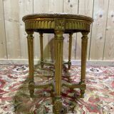 Bench - Piano bench in caning and gilded wood in the Louis XVI style.