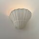 Pair of vintage shell wall lights, matte white plaster, France, 1970.