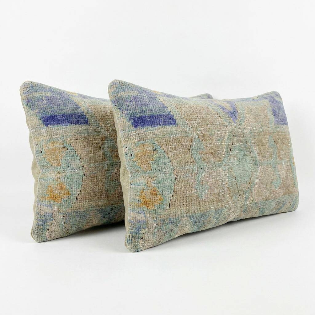 Set of 2 vintage kilim cushion covers 28x61 cm