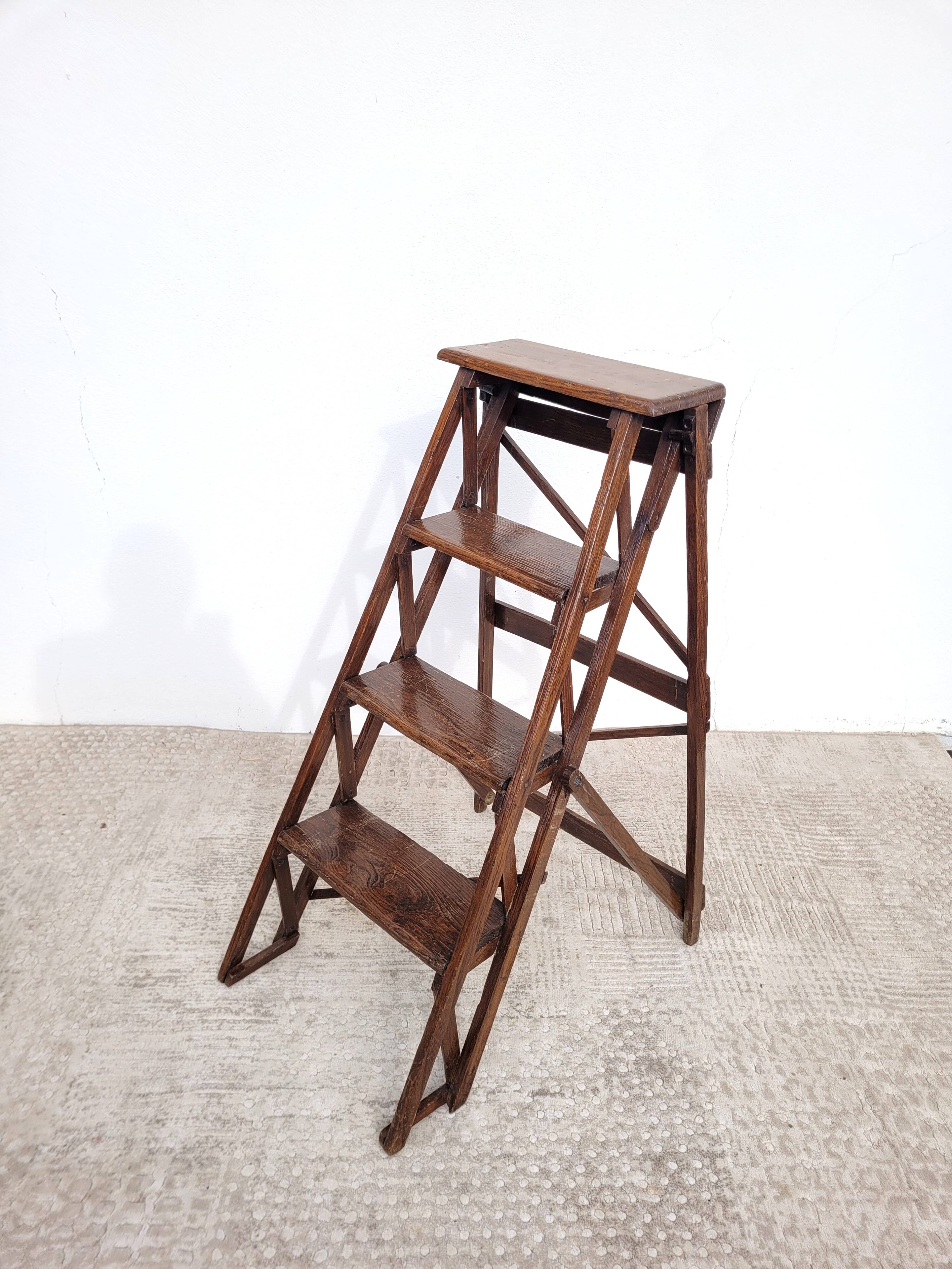 Old small folding painter's stepladder ladder