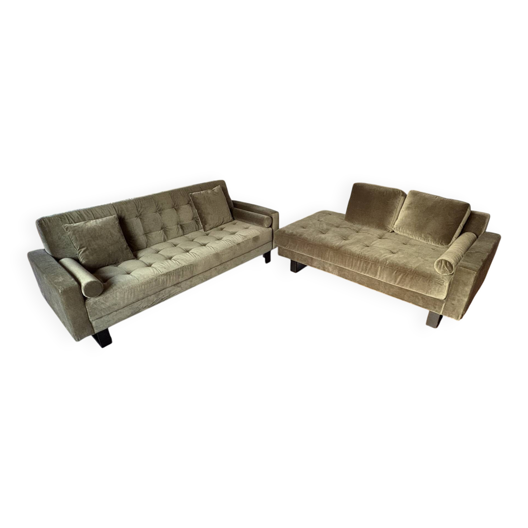 Sofa set nv gallery midnight bottle green velvet (convertible)
