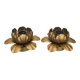 Pair of vintage gold metal flower wall lights