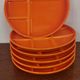 Set of 6 Orange St Amand Fondue Plates Vintage 1970