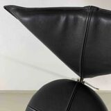 6 black leatherette metal chairs from Lubke, Germany, 1990s