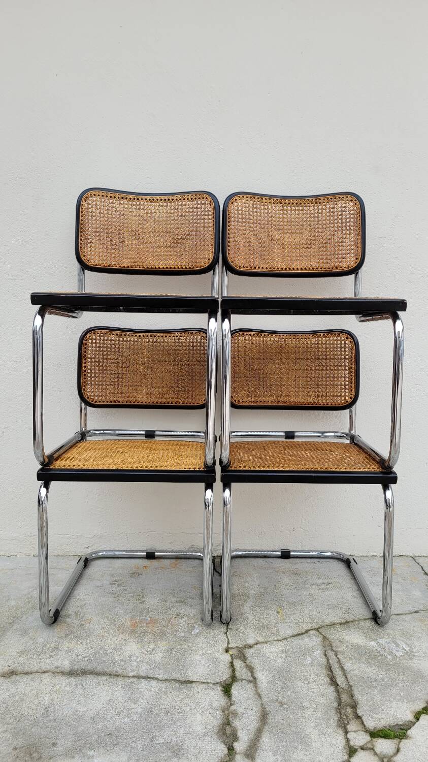 Set of 4 Marcel Breuer cesca black b32 chairs