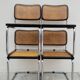Set of 4 Marcel Breuer cesca black b32 chairs