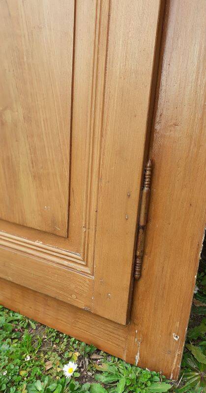 Cupboard door frame 121x97cm old wood paneled molded