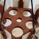 Teak and resin pendant light