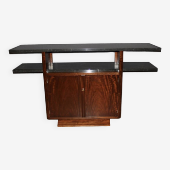 Art deco period console in exotic wood and marble circa 1930