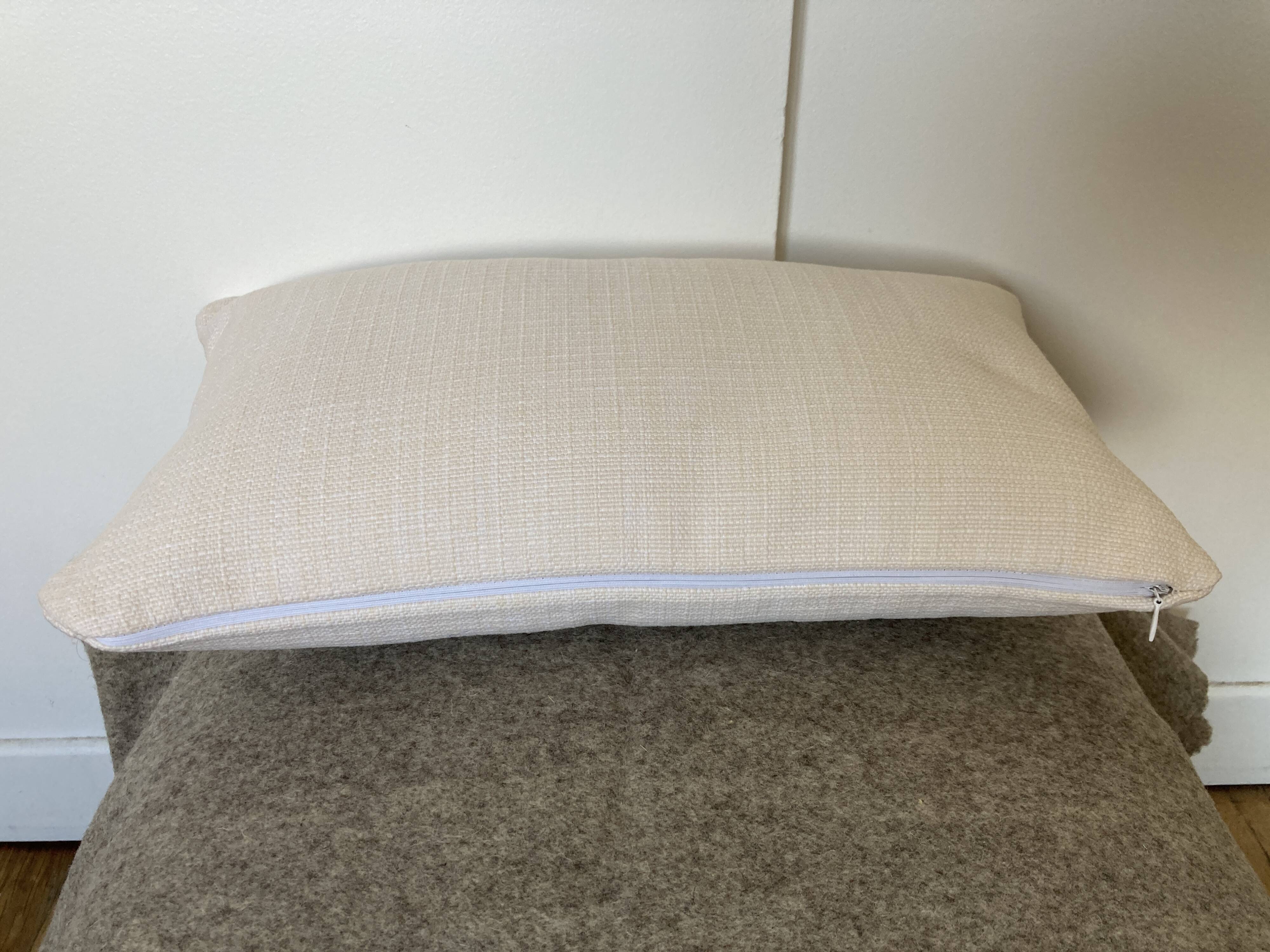 Coussin tissu outdoor écru rosé
