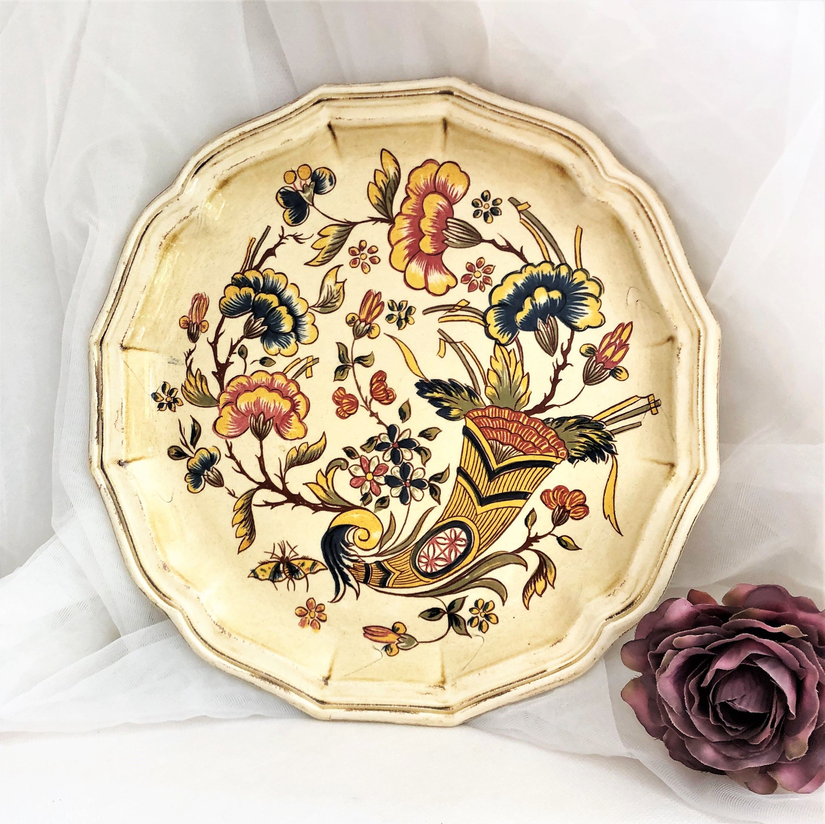 Assiette décorative Faïence France décor Abondance